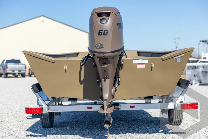 Slide: The Image of 2026 G3 Gator Tough 1860 VBW boat with Yamaha 60 engine on trailer. - 6