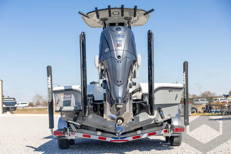 Slide: The Image of 2026 Pathfinder 2500 Hybrid boat with powerful V6 engine on trailer. - 6