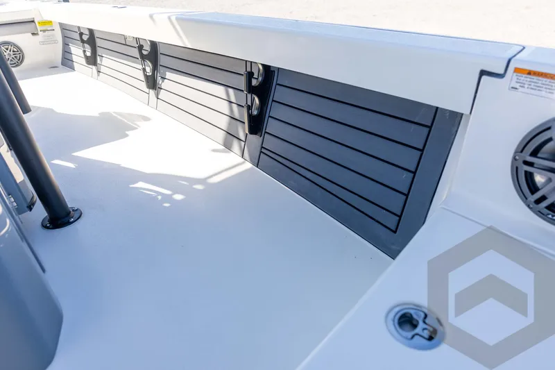 Slide: The Image of 2026 Pathfinder 2500 Hybrid boat interior with sleek design and modern features. - 62