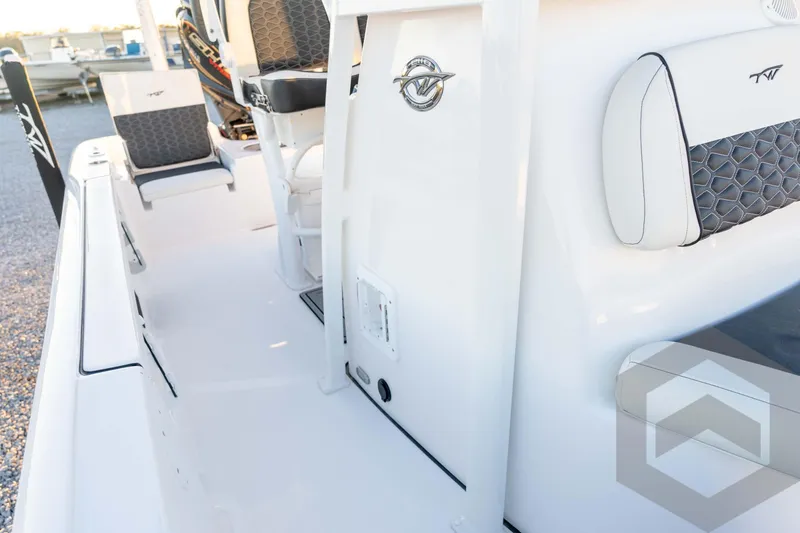 Slide: The Image of 2026 Tidewater 2110 Bay Max boat interior with sleek seating and modern design. - 48