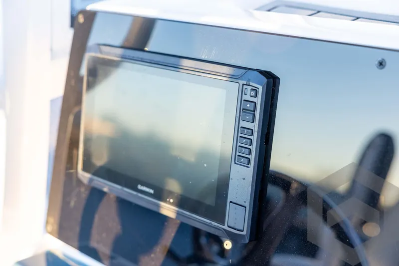 Slide: The Image of Close-up of a Garmin display on a 2026 Tidewater 2110 Bay Max boat. - 52