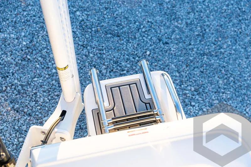 Slide: The Image of 2026 Tidewater 2110 Bay Max boat ladder on gravel background. - 74