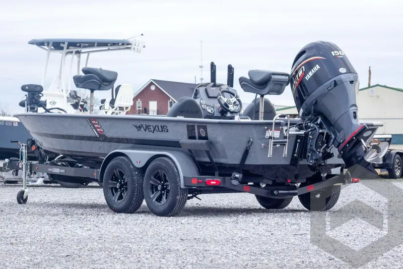 Slide: The Image of 2026 Vexus AVX 1980 boat with Yamaha 150 engine on a trailer. - 12