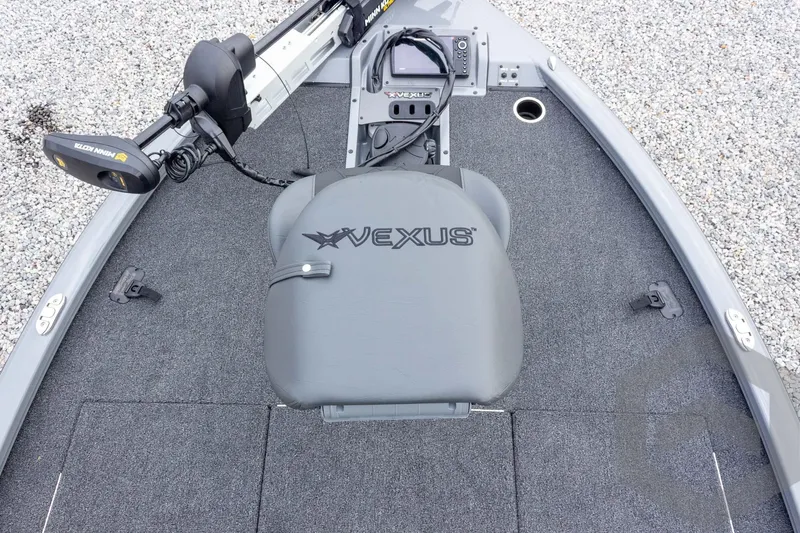 Slide: The Image of 2026 Vexus AVX 1980 boat deck with seat and trolling motor. - 46