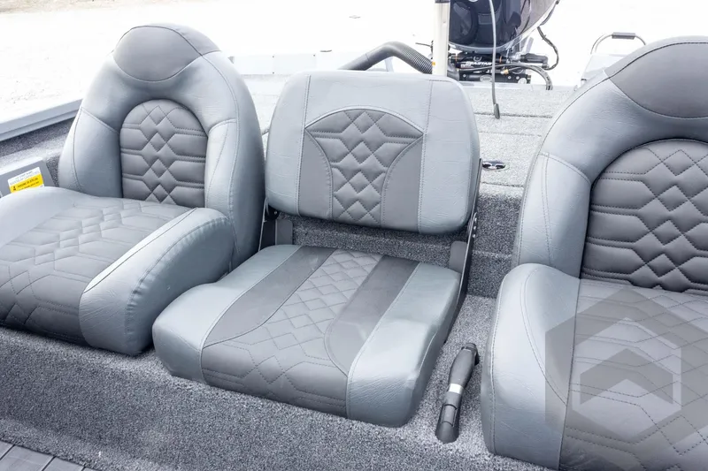 Slide: The Image of 2026 Vexus AVX 1980 boat seats with quilted gray upholstery design. - 54