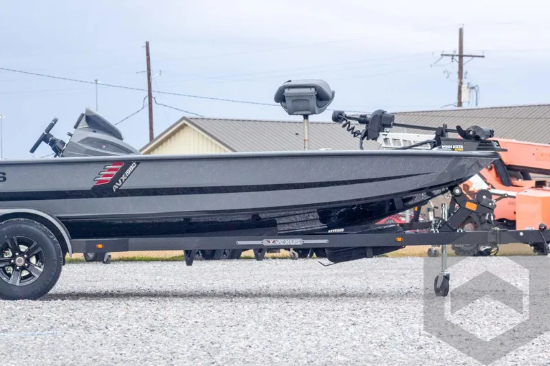 Slide: The Image of 2026 Vexus AVX 1980 boat on trailer, side view, outdoor setting. - 7