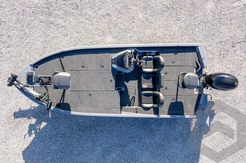 Slide: The Image of Overhead view of 2026 Vexus AVX 1980 boat on gravel surface. - 73