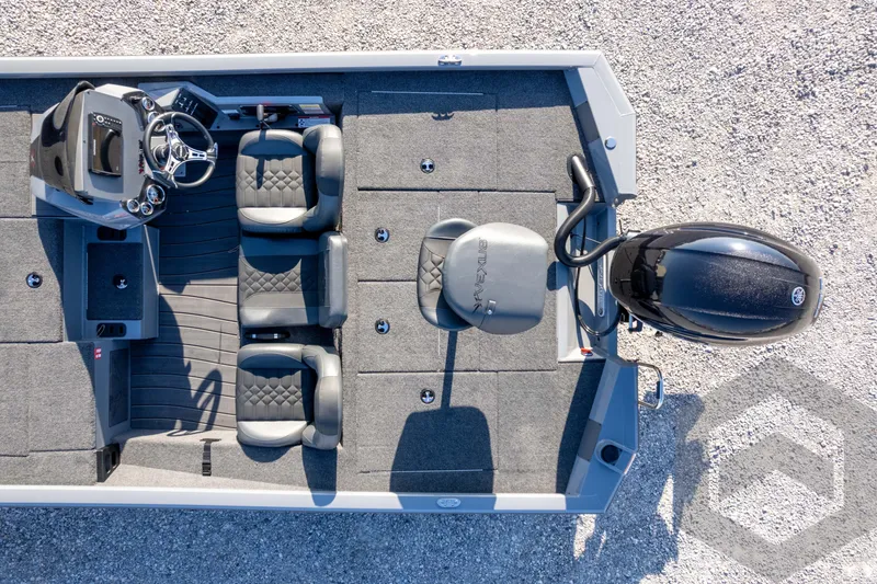 Slide: The Image of 2026 Vexus AVX 1980 boat interior with seating and steering console, aerial view. - 75