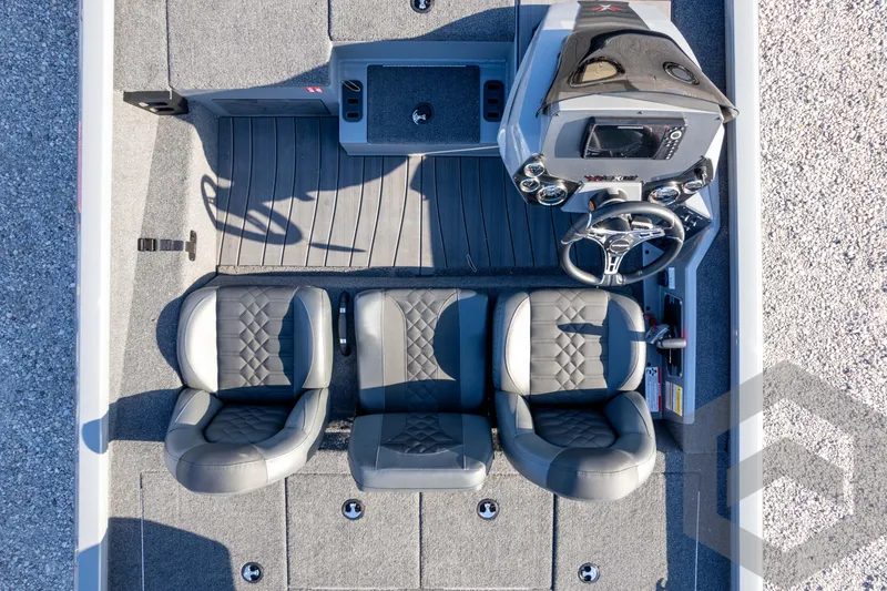 Slide: The Image of 2026 Vexus AVX 1980 boat interior with three seats and modern dashboard. - 76