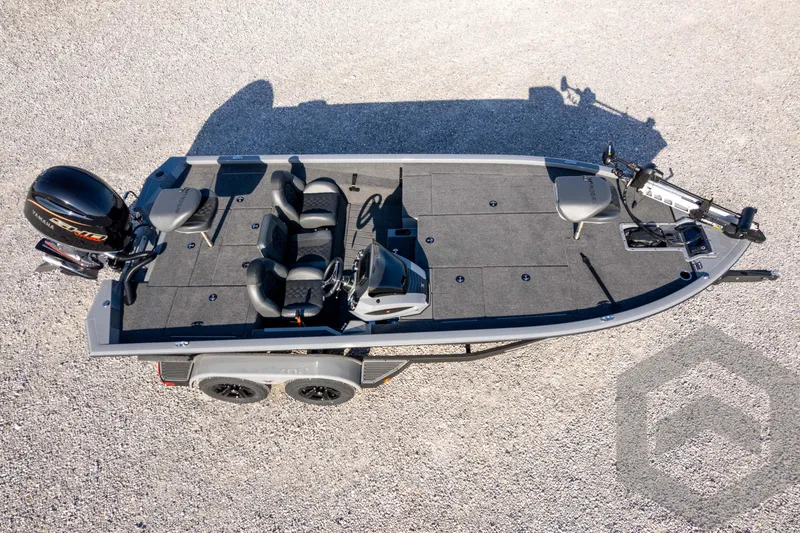 Slide: The Image of 2026 Vexus AVX 1980 fishing boat, aerial view, featuring spacious deck and modern equipment. - 81