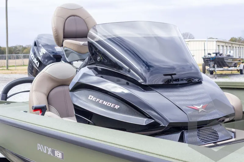 Slide: The Image of 2026 Vexus Defender 181 boat with sleek design and comfortable seating. - 21
