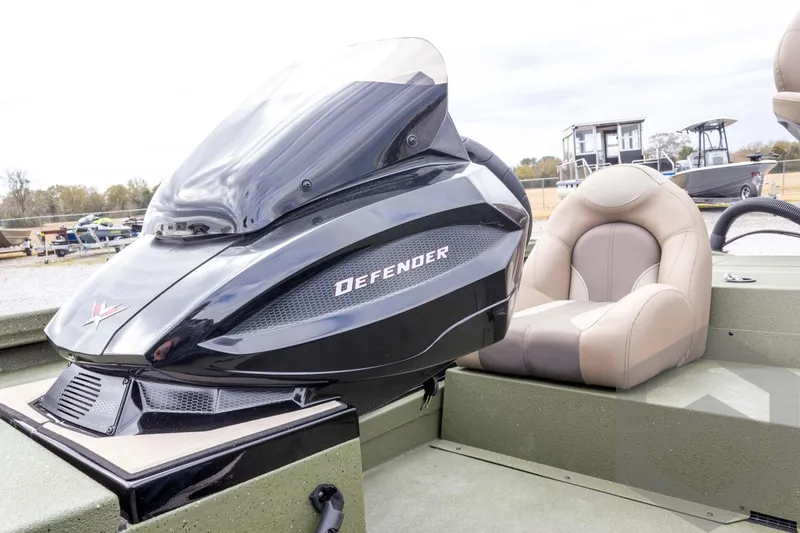 Slide: The Image of 2026 Vexus Defender 181 boat with sleek design and comfortable seating. - 39