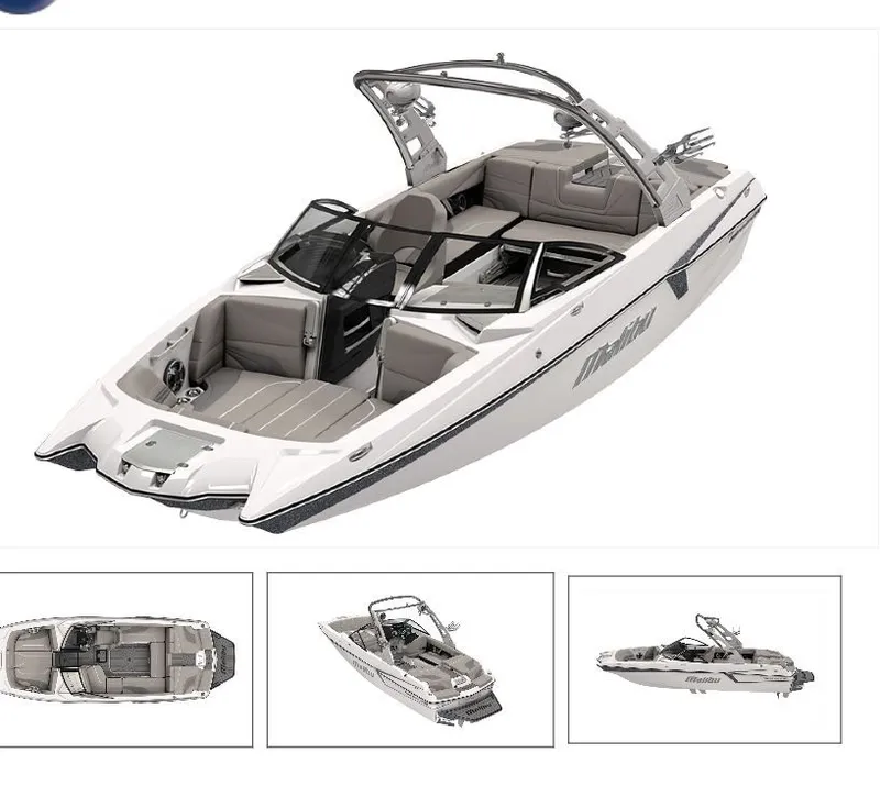 Slide: The Image of Interior of 2018 Malibu Wakesetter 22 MXZ with gray seating. - 13