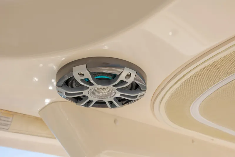 Slide: The Image of Speaker system on 2020 Grady-White Freedom 307 boat ceiling. - 24