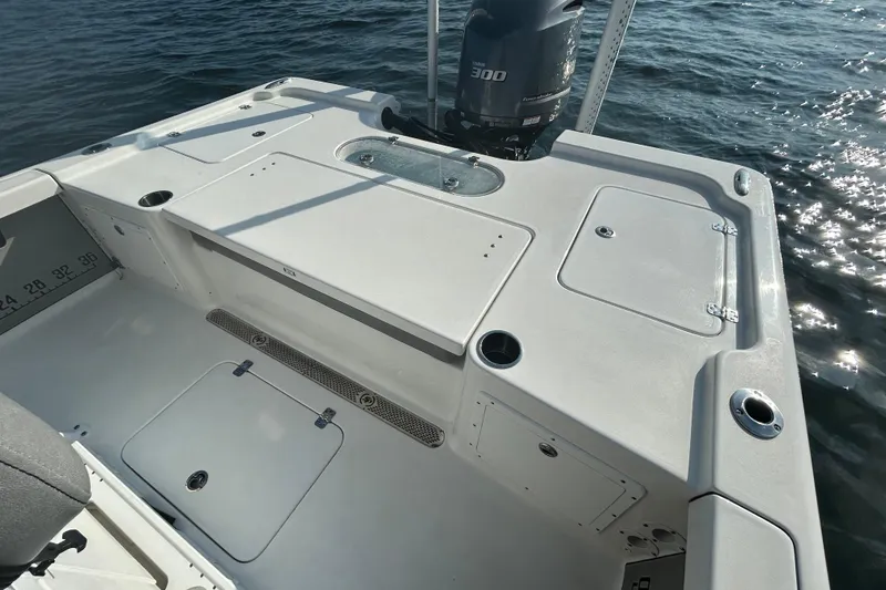 Slide: The Image of 2020 Sea Pro 248 Bay boat deck with Yamaha 300 engine on water. - 9