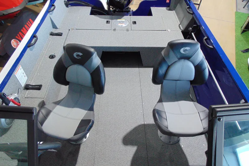 Slide: The Image of 2026 Crestliner 1850 Kodiak WT boat interior with two cushioned seats. - 15