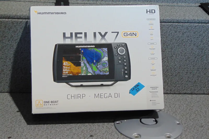 Slide: The Image of Box of Humminbird Helix 7 G4N fish finder on Crestliner 1850 Kodiak WT, 2026 model. - 7