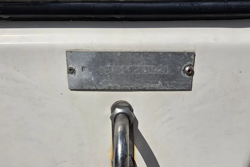 Slide: The Image of 2020 Cobia 237 Center Console boat identification plate with serial number. - 17