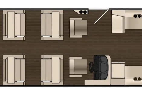 Slide: The Image of 2026 Bentley Pontoons LEGACY 243 QUAD SWINGBACK floor plan with seating layout. - 1
