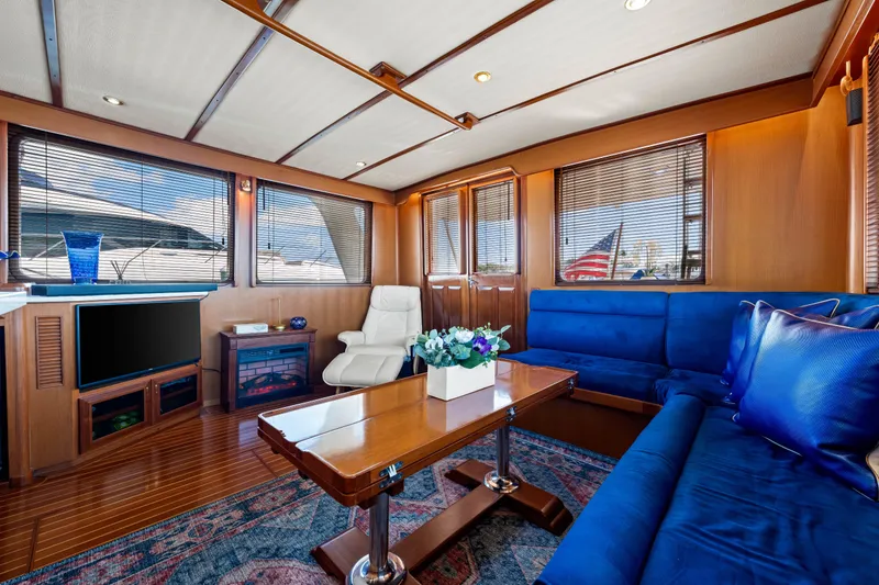 Slide: The Image of Luxurious interior of 2008 DeFever 52 Euro yacht with elegant seating and decor. - 63