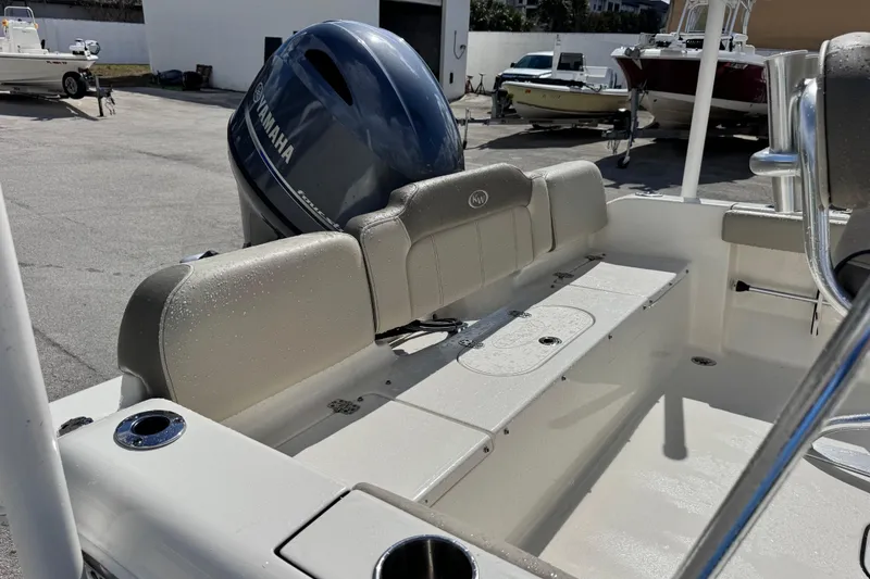 Slide: The Image of 2021 Key West 189 FS boat with Yamaha engine, rear seating view. - 11