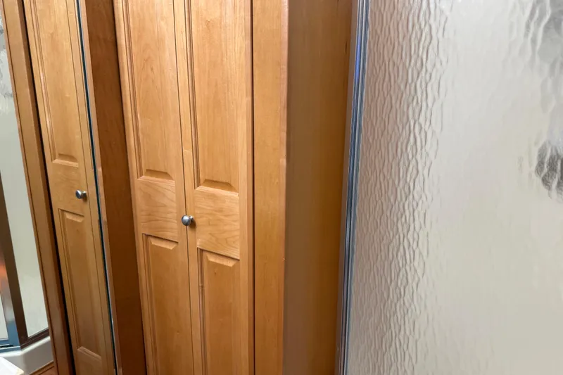 Slide: The Image of Wooden cabinet doors beside frosted glass, Sharpe 80 X 18, 2001 model. - 38