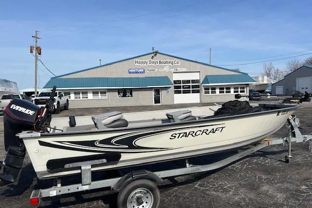 Slide: The Image of 2019 Starcraft Patriot 16 TL boat on trailer at Happy Days Boating Co. - 2