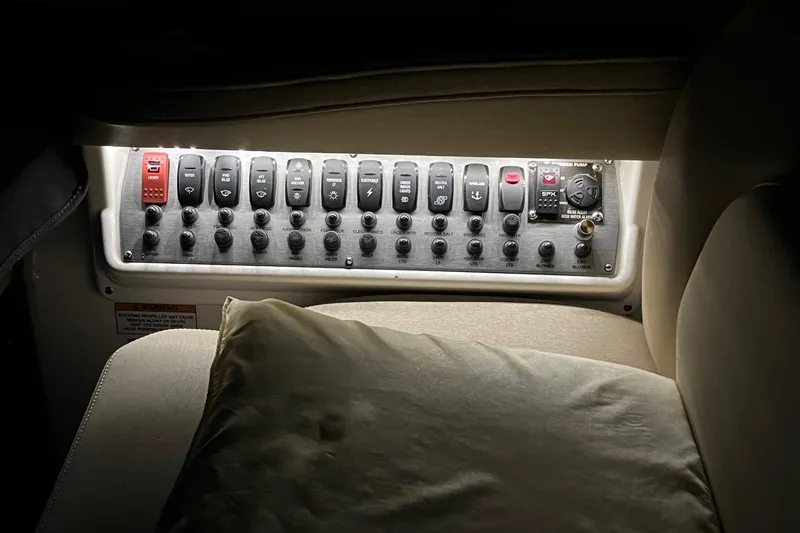 Slide: The Image of Garmin GPS display on 2014 Regal 35 Sport Coupe, showing navigation and lake view. - 40