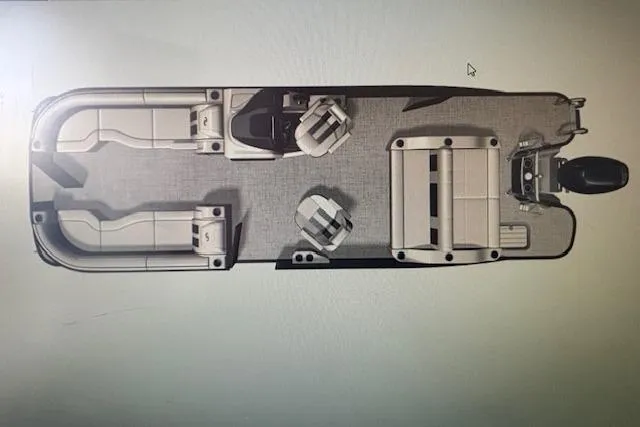 Slide: The Image of Top view of 2026 Barletta Lusso 25UC pontoon boat layout. - 34