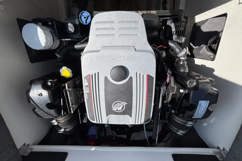 Slide: The Image of 2014 Sea Ray 205 Sport engine compartment with MerCruiser 4.3 MPI engine. - 31