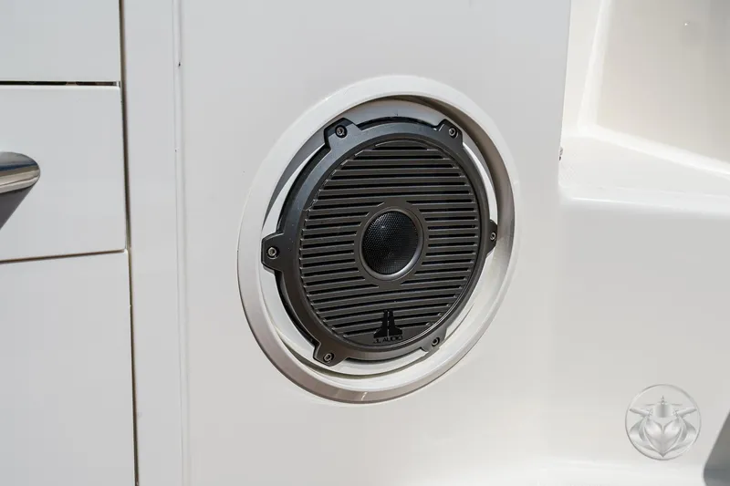 Slide: The Image of Speaker detail on 2025 Boston Whaler 405 Conquest boat. - 45