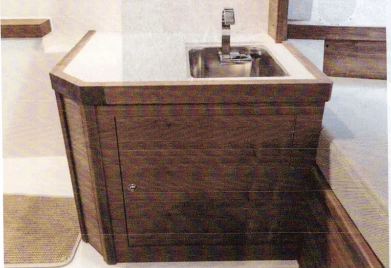 Slide: The Image of Kitchenette with sink on Axopar 37 SUN TOP 2019. - 8