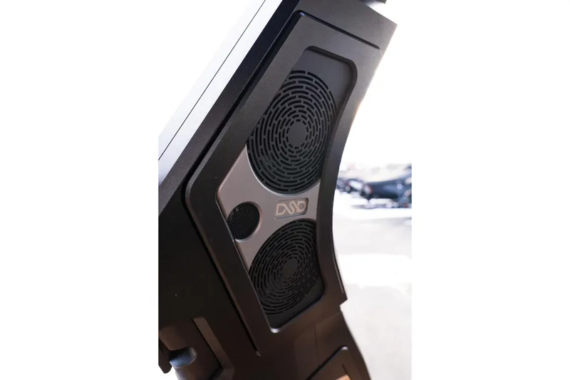 Slide: The Image of 2024 Supra SE speaker system with modern design and intricate detailing. - 43