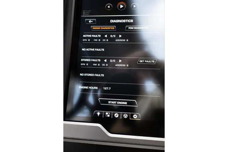 Slide: The Image of 2024 Supra SE diagnostics screen showing engine status and fault information. - 58