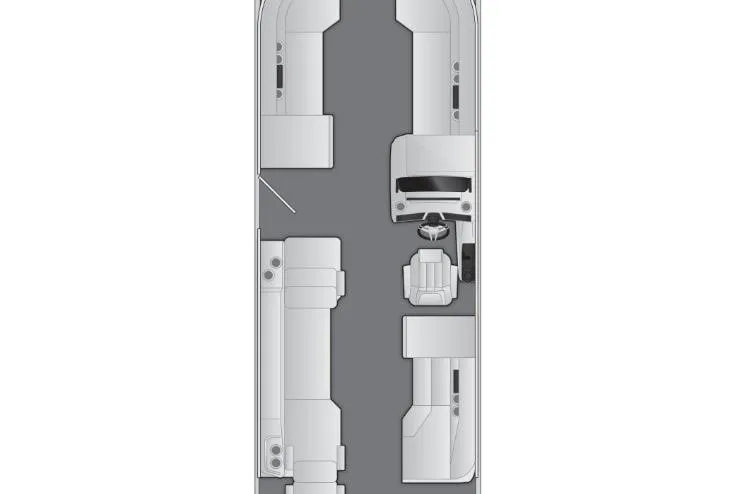 Slide: The Image of Top view layout of a 2026 Bennington 24 MSL pontoon boat interior. - 4