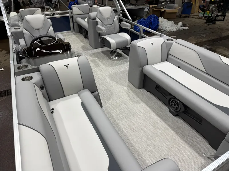 Slide: The Image of Interior of the 2026 Tahoe Sport 2180 Quad Lounge boat. - 27