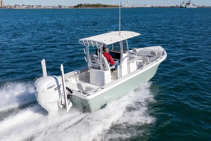 Slide: The Image of Manufacturer Provided Image: 2025 Bay Rider 269 Bay boat cruising on open water, featuring Yamaha engine. - 3