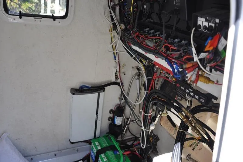 Slide: The Image of Electrical wiring and components inside a 2018 Parker 2300 Center Console boat. - 29