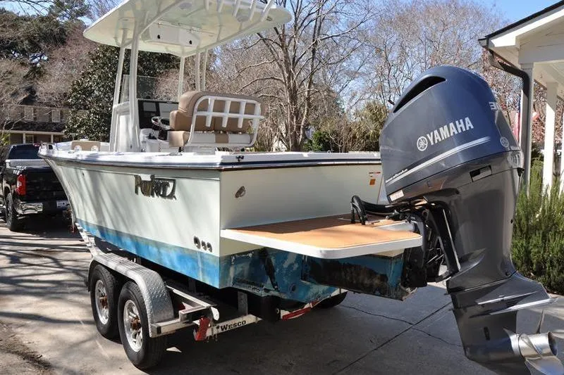 Slide: The Image of 2018 Parker 2300 Center Console boat with Yamaha engine on trailer. - 3
