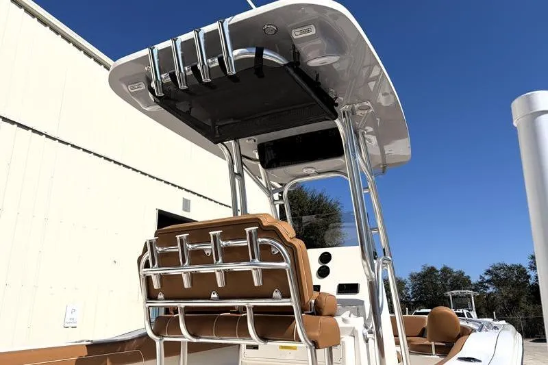 Slide: The Image of 2025 Key West 239 FS boat with sleek design and modern seating. - 14