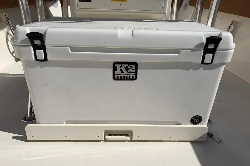 Slide: The Image of White K2 cooler on 2025 Key West 239 FS boat deck. - 38