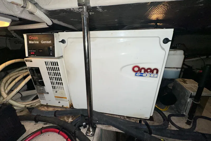 Slide: The Image of Onan Marine Genset in 2005 Sea Ray 420 Sedan Bridge engine room. - 16