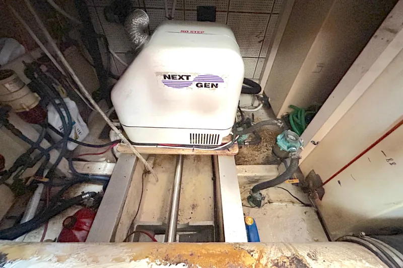 Slide: The Image of Engine room of 1988 Grand Banks 36 Classic with Next Gen generator. - 45