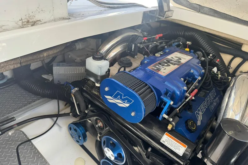 Slide: The Image of Engine compartment of a 2008 Formula 400 Super Sport with Mercury Racing components. - 34