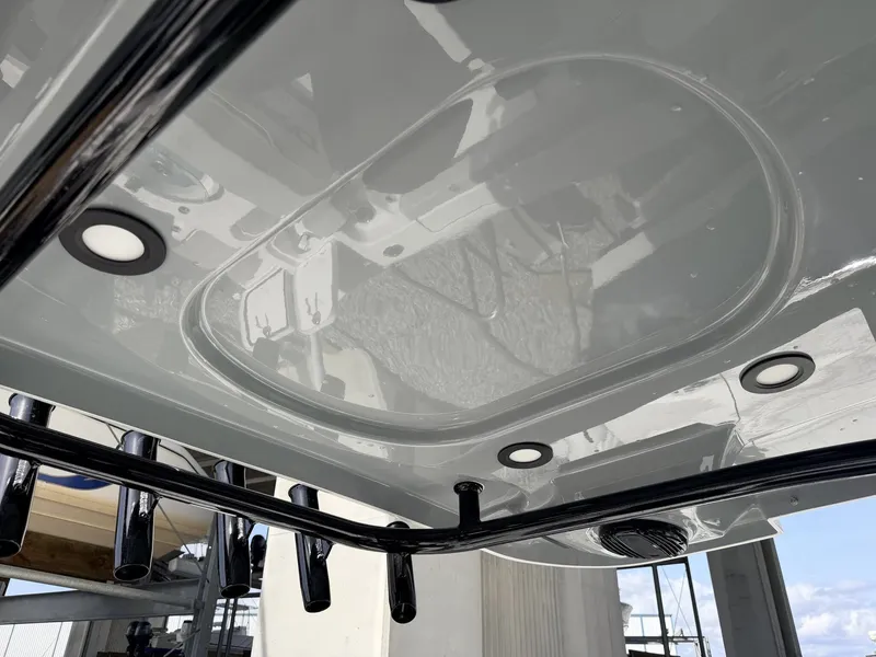 Slide: The Image of Underside of Sea Pro 242 DLX 2026 boat deck. - 13