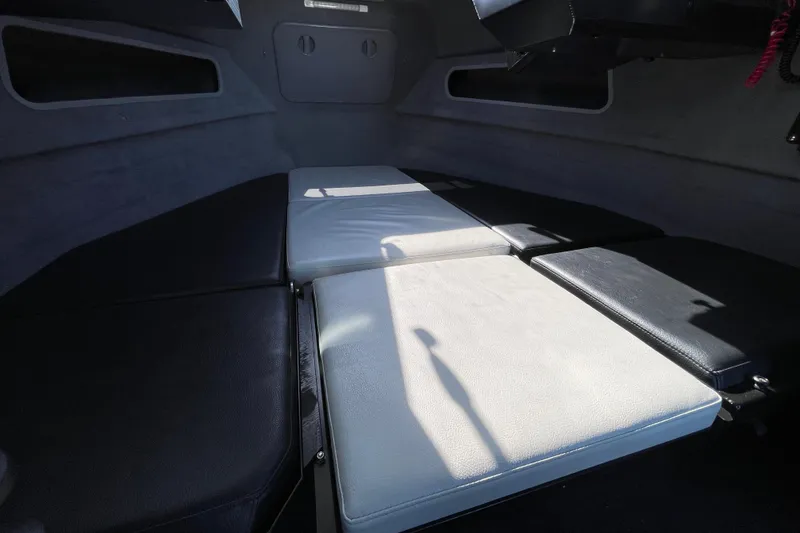 Slide: The Image of Interior of 2017 Stabicraft 2500 Ultracab XL with seating and fire extinguisher. - 35