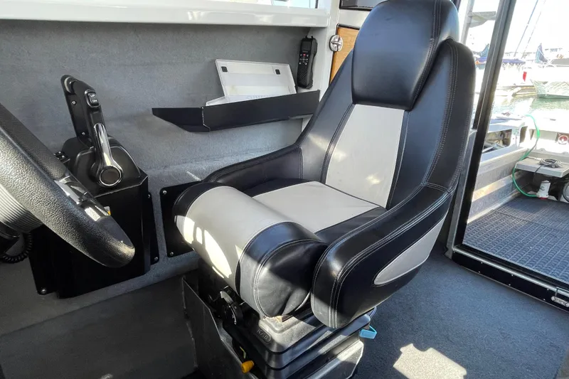Slide: The Image of 2017 Stabicraft 2500 Ultracab XL interior cabin with cushioned seating. - 39