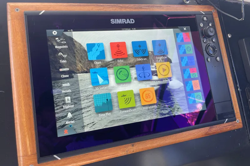 Slide: The Image of 2017 Stabicraft 2500 Ultracab XL interior with seating and storage, docked at marina. - 48