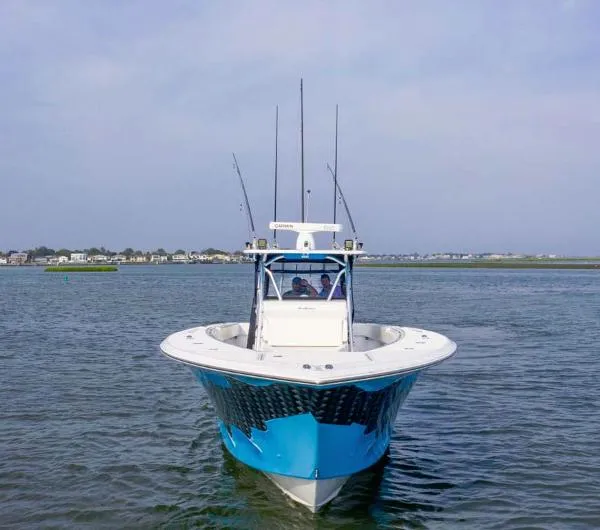 Slide: The Image of Sea Hunter 45 Center Console with Seakeeper 5 2018 - 2