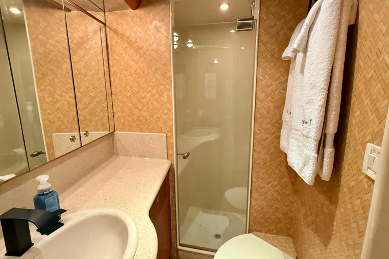 Slide: The Image of Luxurious bathroom in 2002 Cheoy Lee 72 Raised Pilot House Motor Yacht. - 32